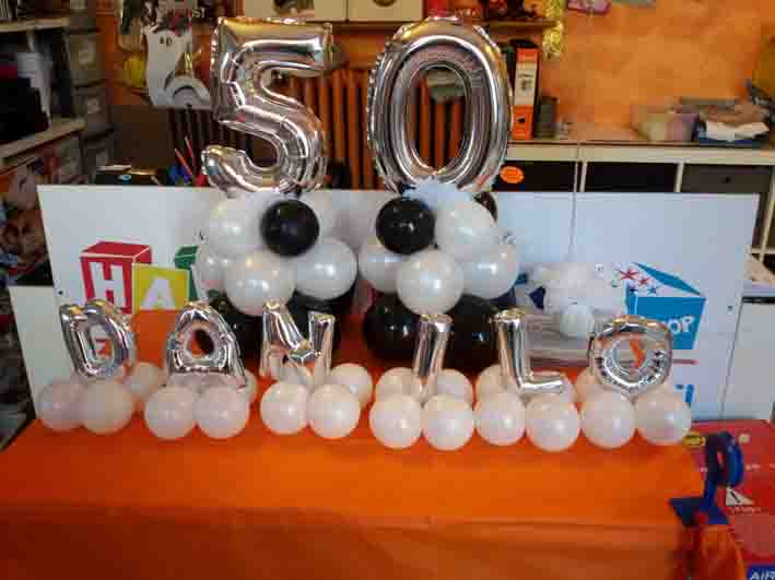 centrotavola 50 anni palloncini