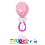 composizione 1 palloncino ciuccio lattice rosa