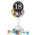 composizione 1 palloncino mylar + 3 lattice ad elio 18 anni