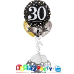 composizione 1 palloncino mylar + 3 lattice ad elio 30 anni