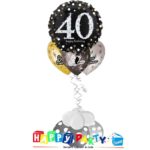 composizione 1 palloncino mylar + 3 lattice ad elio 40 anni
