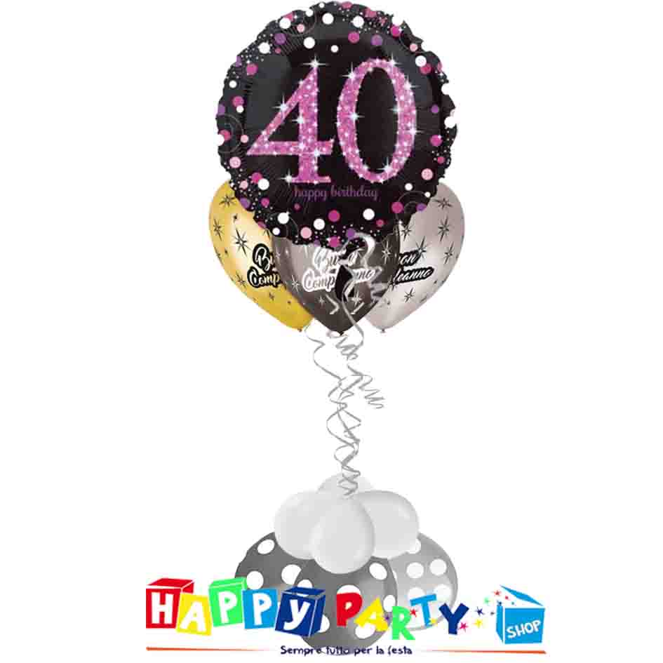 38 pz/set 40th Buon Compleanno Palloncini Numero di 40 Anni Decorazioni  della Festa di Compleanno