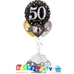 composizione 1 palloncino mylar + 3 lattice ad elio 50 anni