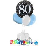 composizione 1 palloncino mylar + 3 lattice ad elio 80 anni