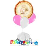 composizione 1 palloncino mylar + 3 lattice ad elio cresima oro