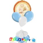 composizione 1 palloncino mylar + 3 lattice ad elio cresima oro bimbo