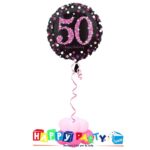 composizione 1 palloncino mylar 50 anni rosa