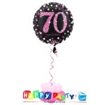 composizione 1 palloncino mylar 70 anni rosa