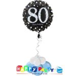 composizione 1 palloncino mylar 80 anni argento