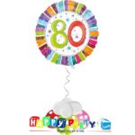 composizione 1 palloncino mylar 80 anni colorato