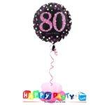 composizione 1 palloncino mylar 80 anni rosa