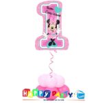 composizione 1 palloncino mylar primo compleanno rosa topolino numero grande