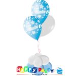 composizione 3 palloncini lattice ad elio azzurro