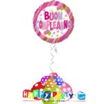 composizione palloncino mylar compleanno rosa