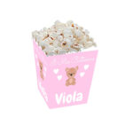 contenitore popcorn battesimo rosa