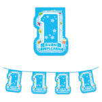 festone compleanno 1 anno azzurro