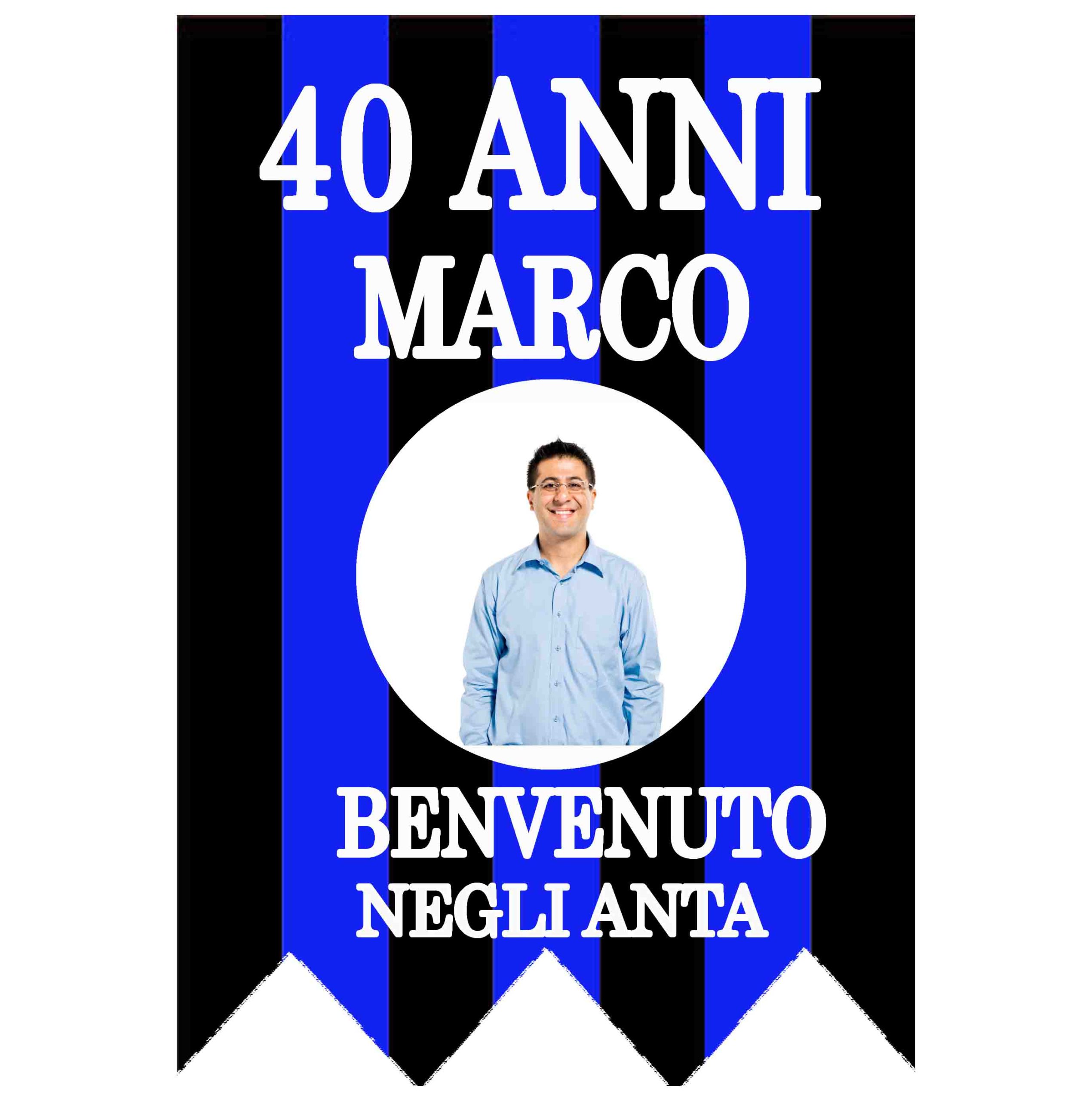 FESTONE PERSONALIZZATO GAGLIARDETTO 40 ANNI FESTONE PERSONALIZZATO GAGLIARDETTO 40 ANNI