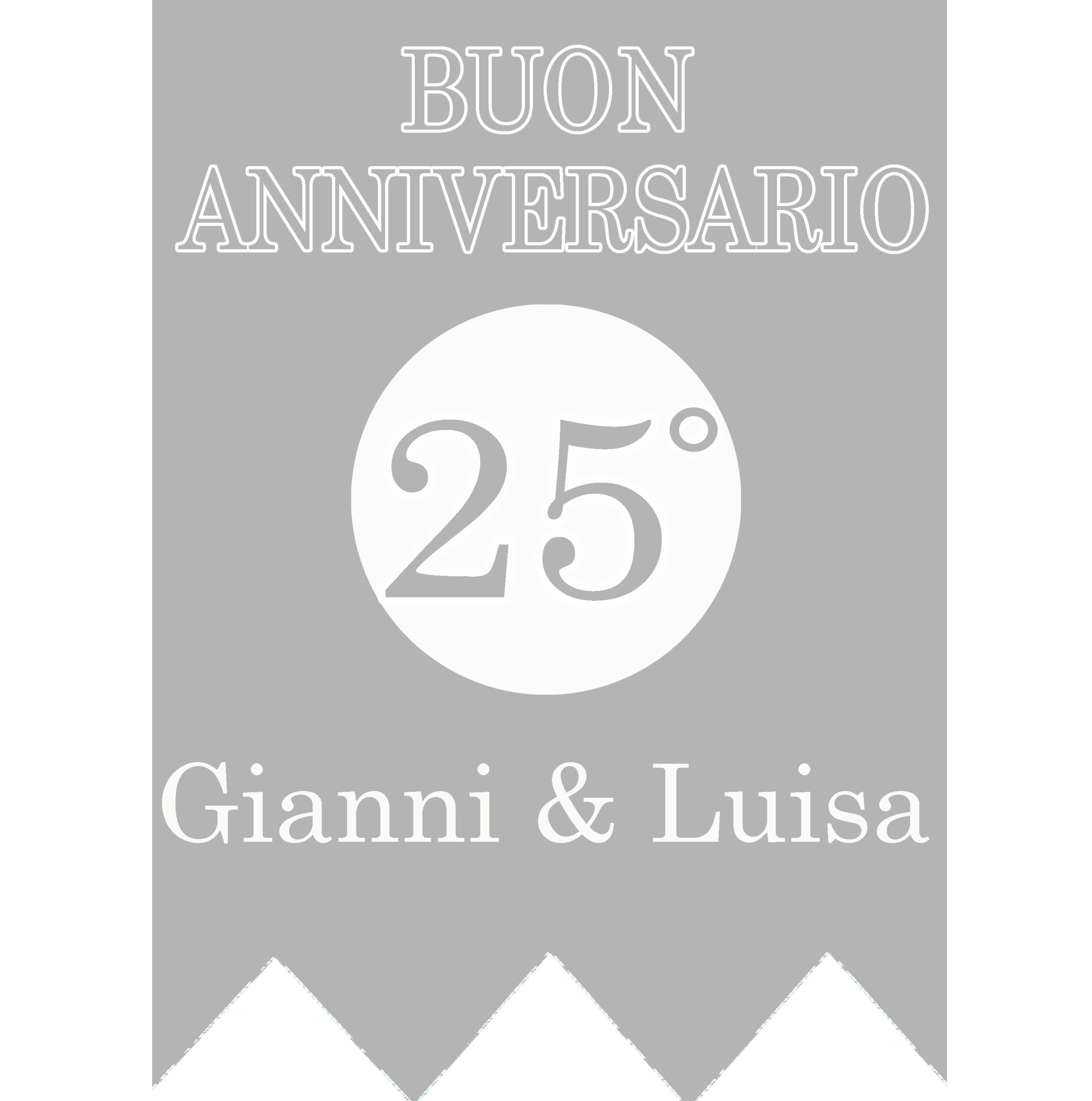 FESTONE PERSONALIZZATO GAGLIARDETTO ANNIVERSARIO 25