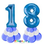 centrotavola palloncini numeri mylar 18 anni blu