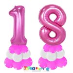 centrotavola palloncini numeri mylar 18 anni fuxia