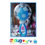 composizione 1 palloncino mylar bubble azzurro