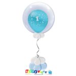 palloncini Bubble primo compleanno azzurro bimbo