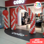 arco di palloncini colorati rosso bianco