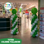 colonne di palloncini totem colore verde bianco