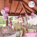 allestimenti palloncini prima comunione rosa