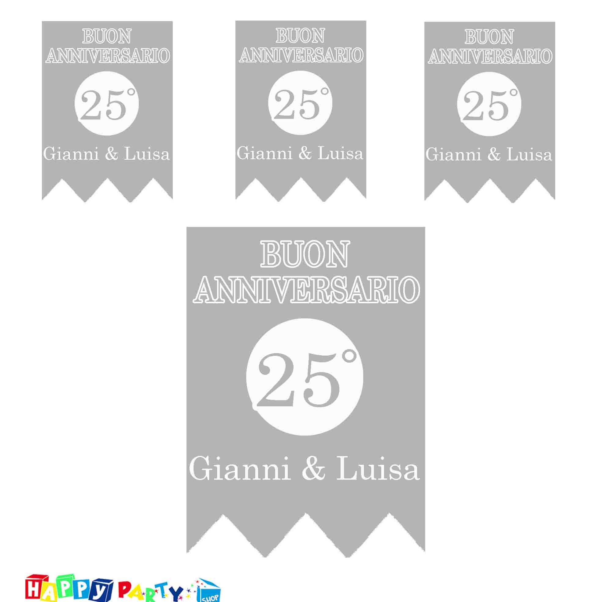 FESTONE PERSONALIZZATO GAGLIARDETTO ANNIVERSARIO 25 anni